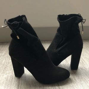 Madden Girl Suede Black Heeled Booties